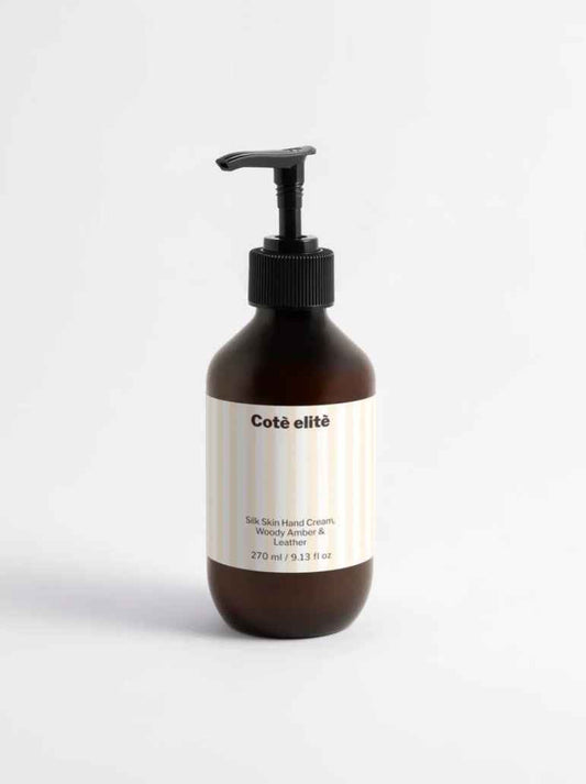 Crema mani nutriente legno e ambra Cotè èlite, tubetto idratante profumato